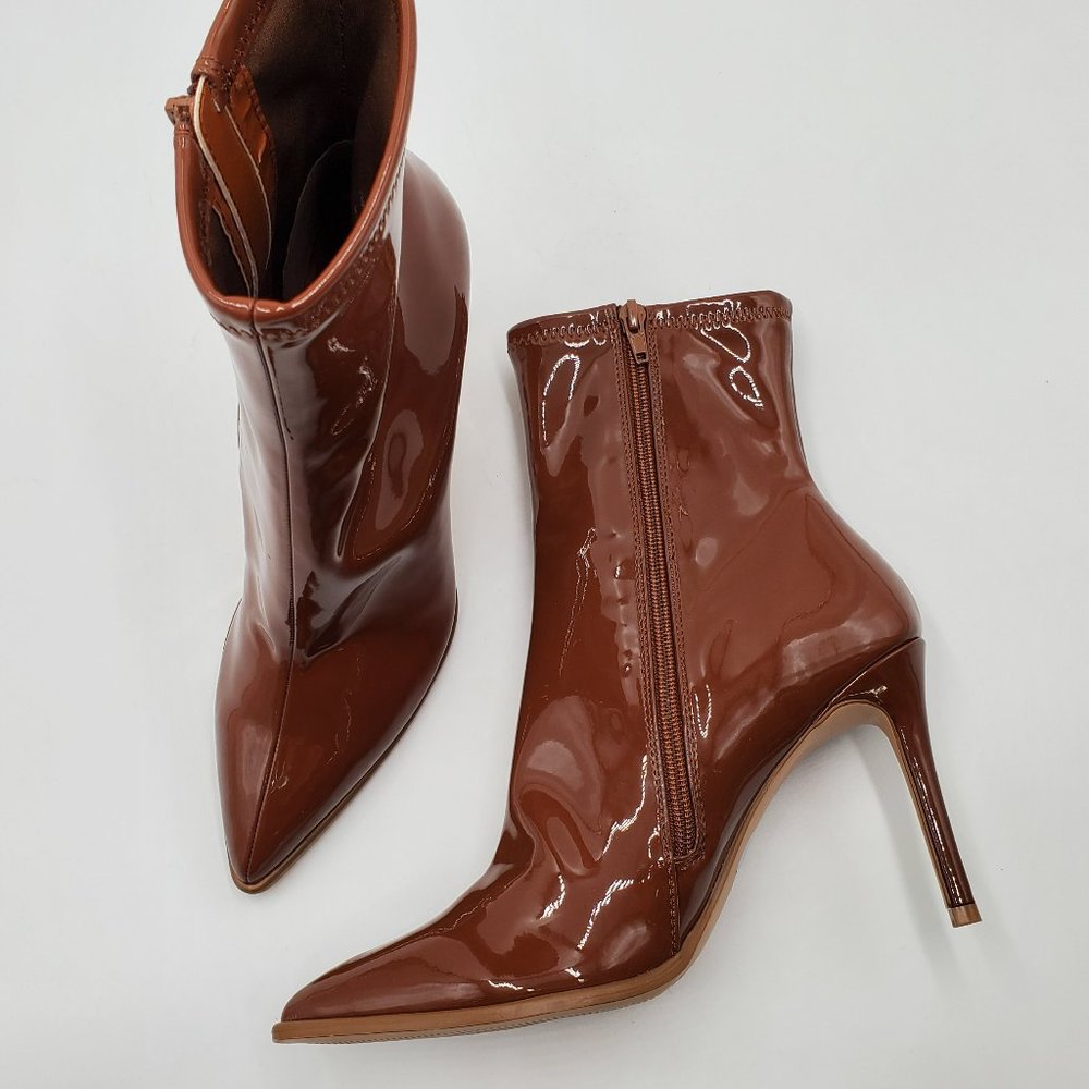 Steve Madden Petraz Cognac Patent Booties - Picture 15 of 17